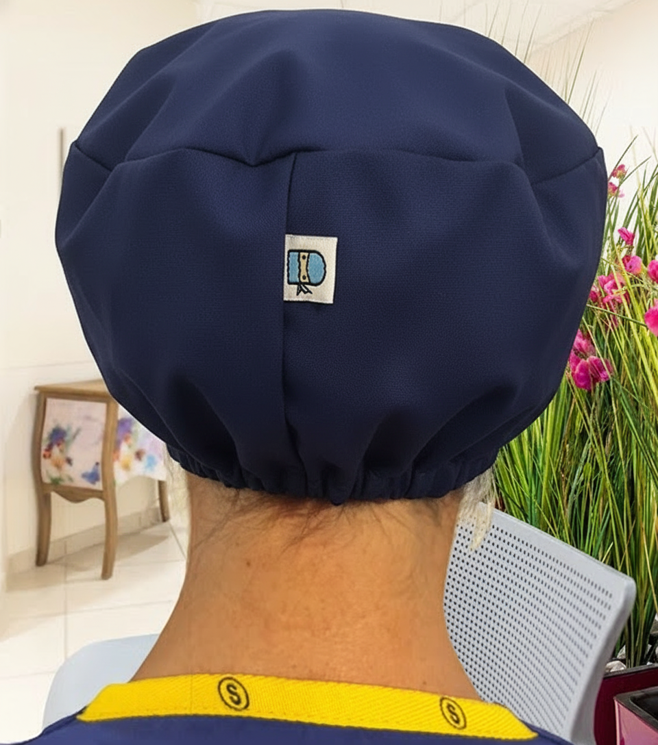 Eco Ninjas Elastic Back Theatre Badge Hat in Navy — rear view