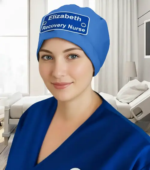 Hospital Blue Elastic Back Hat