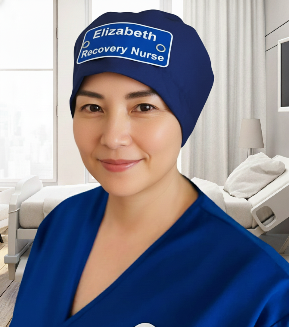 Eco Ninjas Elastic Back Theatre Badge Hat in Navy — rear view