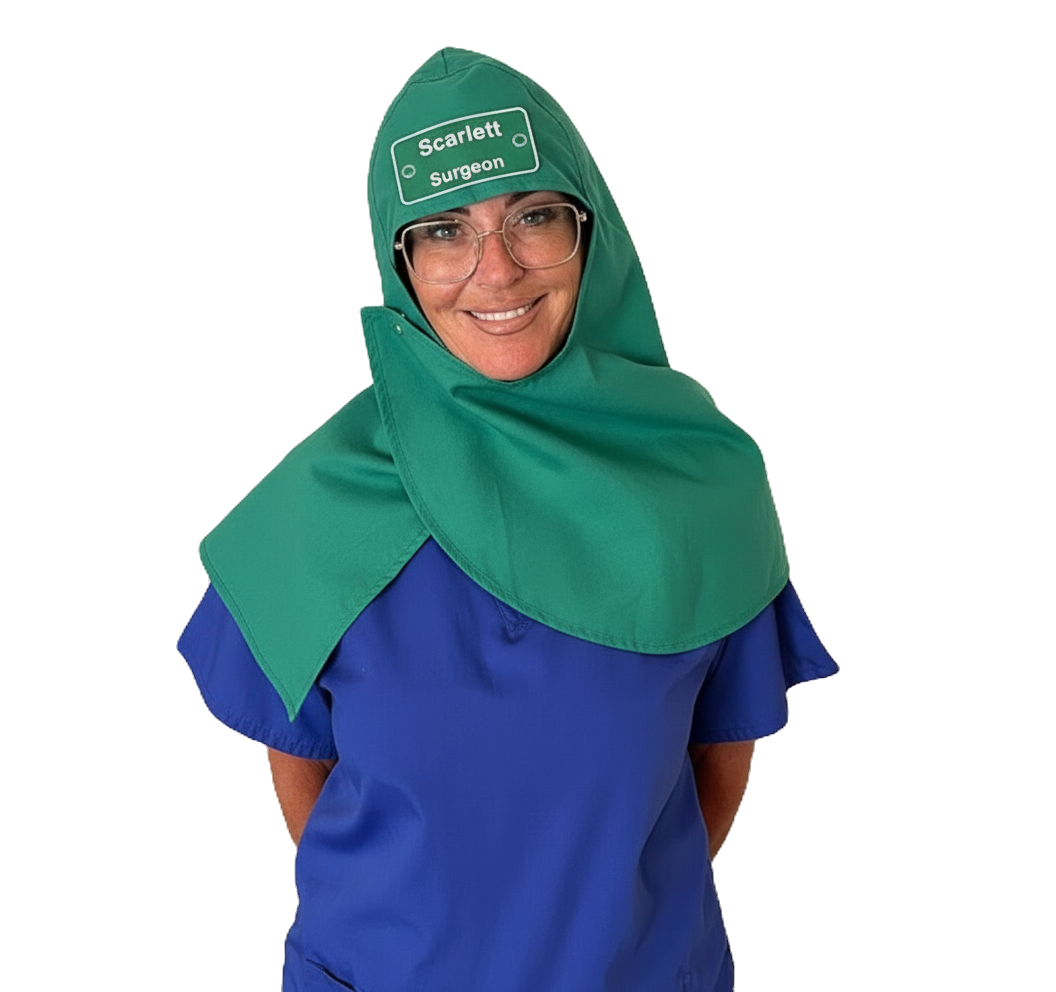 Eco Ninjas Surgical Hood Theatre Badge Hat in Light Green