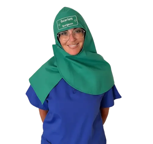 Eco Ninjas Surgical Hood Theatre Badge Hat in Light Green